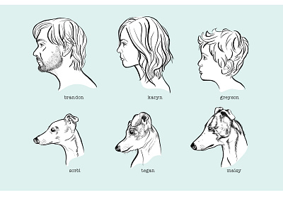 2020 Family Portrait adobe illustrator apple pencil design dog graphic design illustration italian greyhound vector whippet