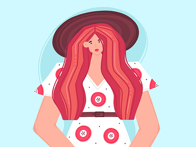 Girl with a Hat character design dtiys fashion girl illustration people vector woman