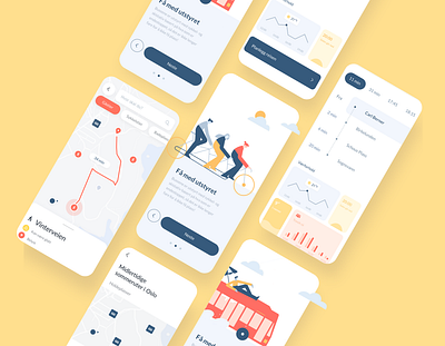 A Pleasant Commute app commute design illustration playful transport transportation ui ux