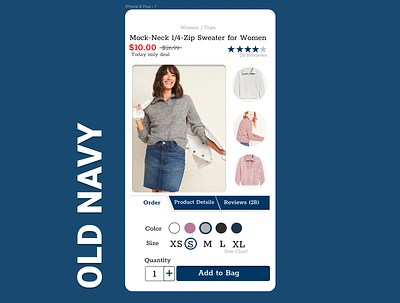 DailyUI 012 012 dailyui dailyui 012 dailyui012 dailyuichallenge design figma mobile oldnavy ux design wireframe