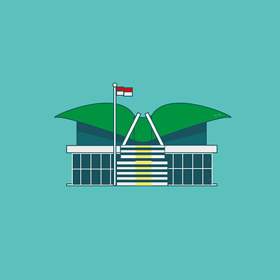 gedung DPR flat flat illustration indonesia interaction interface new