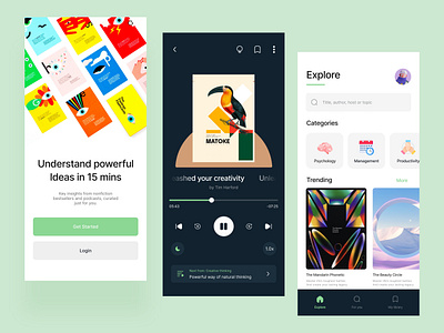 Podcast & Reading App design adobe xd app application figma illustration ios app learning listening mobile podcast reading ui user interface userexperience ux