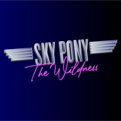 Sky Pony: The Wildness Logotype Design band logo branding design icon logo metallic music musical neon typography vector