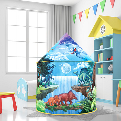 Unique dino play tent artwork play tent playful playful design unique design