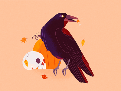 Drawtober 💀🎃 character design flat girl halloween illustration nature product