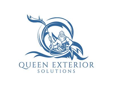 Queen Exterior Solutions branding illustrations logo