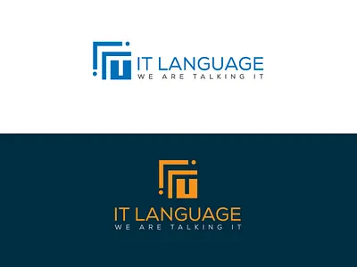 It Language Logo | IT Logo | ICT Logo | Creative logo | Modern brand identity branding design flat icon illustrator lettering logo minimal real estate
