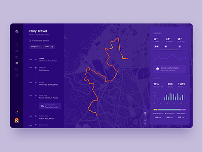 Planning clean dashboard design map minimal pink plan planning simple ui voit xandovoit