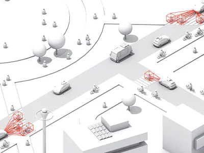 LiDAR Tech Test 3d architecture autonomous bolt c4d cinema 4d city cruise landscape render self driving vehicle