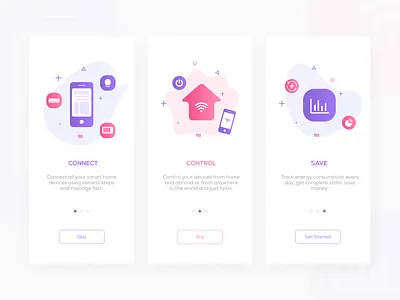 Smart Home App Onboarding - Part 1 household internet of things iot iot app minimal mobile app mobile app design mobile ui onboarding onboarding screen onboarding ui smart device smart home smart home app smart house smarthome splash splash screen ui design ux design