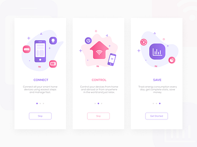 Smart Home App Onboarding - Part 1 household internet of things iot iot app minimal mobile app mobile app design mobile ui onboarding onboarding screen onboarding ui smart device smart home smart home app smart house smarthome splash splash screen ui design ux design