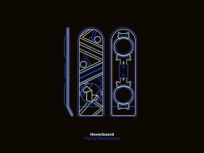 Hoverboard | Back to the Future II ai air art back to the future creative design draw illustration kicks line lineart poster skateboard vector