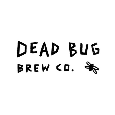 Dead Bug Brew Co. brand identity brewery logo bug crude handlettering