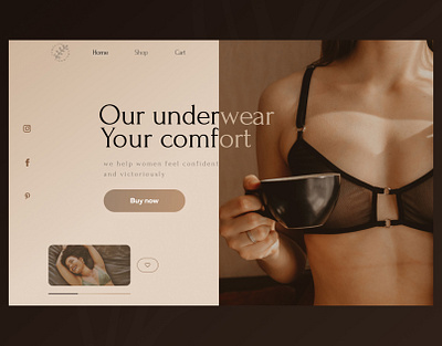 Underwear store - First screen design firstscreen lingerie typography underwear web design women