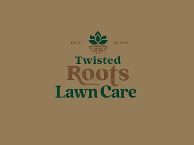 Twisted Roots Lawn Care branding design logo typography