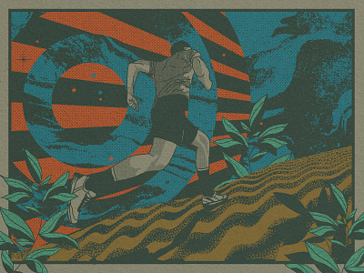 + MONTAÑA digital art illustration outdoors photoshop runner running vintage design wacom