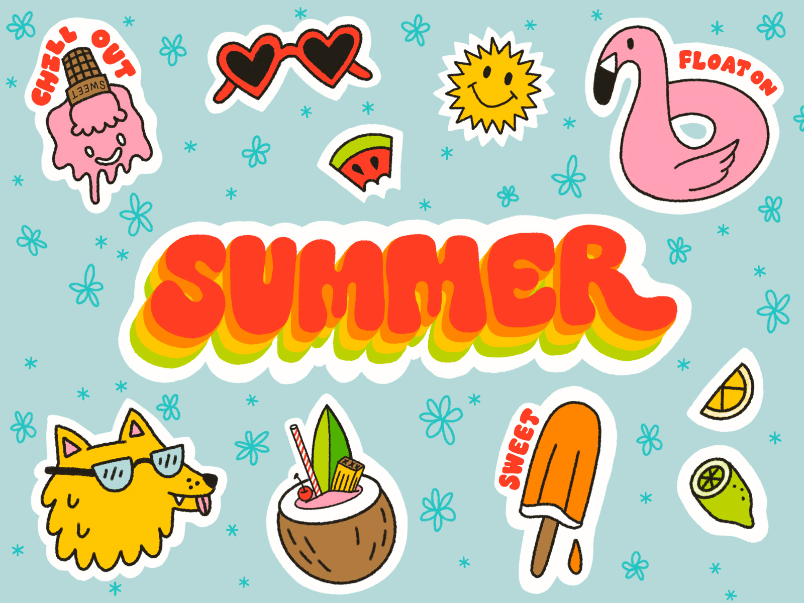 Summer Stickers by Whitney McTiernan on Dribbble