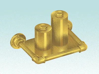 INDUSTRIAL bathroom bathroom design brass digital illustration industrial inventor photoshop steampunk