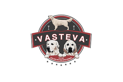 Vasteva design dog dog logo dogs illustration logo retriever vector