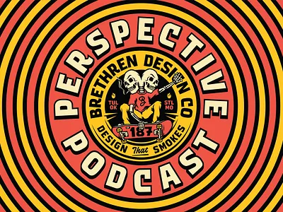 Perspective Podcast ep187 badge branding identity illustration logo packaging podcast podcast art skateboarding skulls typography