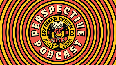 Perspective Podcast ep187 badge branding identity illustration logo packaging podcast podcast art skateboarding skulls typography