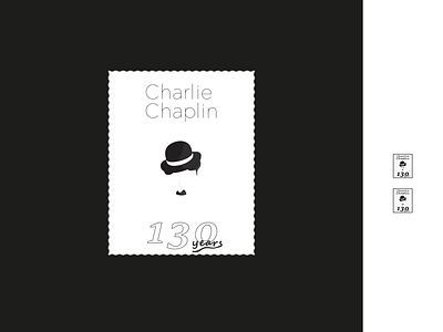 Charlie Chaplin Stamp graphic design illustration stamp vector