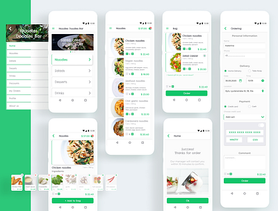 Food order mobile app android app app design delivery delivery app delivery service dish food food and drink interface light design noodles pasta restaurant salad simple clean interface ui ux