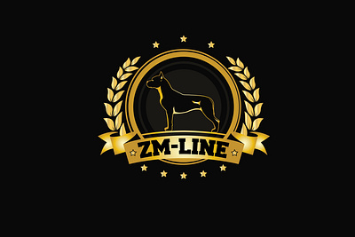 ZM Line design dog dog logo illustration logo vector