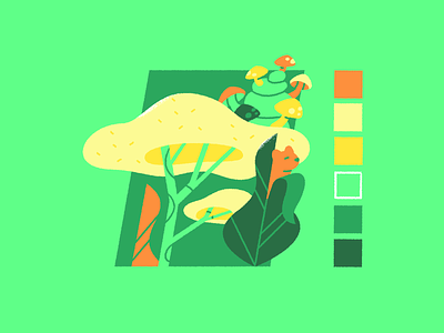 "On earth" styleframe character design colors illustration mushrooms nature plant squirrel styleframe tree