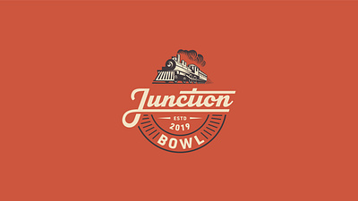 Junction Bowl Logo bowling branding design illustration logo maine railroad restaurant train