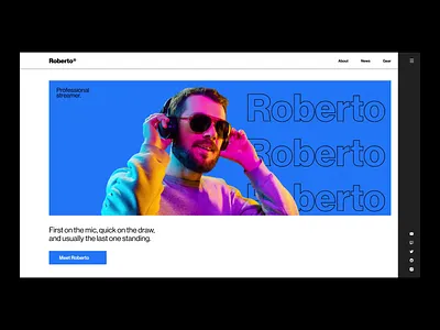 Streamer Website_Menu Interaction animation design design agency esport gaming website graphic design hidden menu interaction interaction design interface menu menubar minimalistic streaming service ui ux web web design website website design
