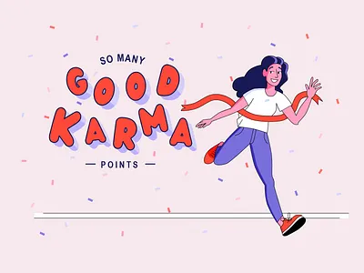 Good Karma Points Thank You Page | Illustration bulgaria bulgarian finish finish line good good job good work illustration karma lettering marathon page points run thank you thank you page thanks thankyou type typography