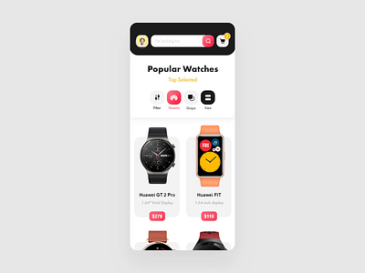 SmartWatch Ecommerce Interactions animation apple apple watch ecommerce ecommerce app huawei huawei watch interactive design interactive prototype protopie protopie5.0 smartwatch store