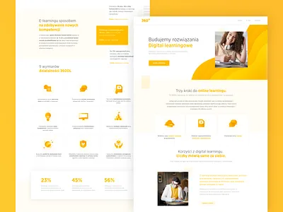 Landing page landing page learning learning app yellow