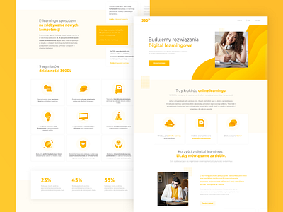 Landing page landing page learning learning app yellow