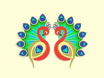 Peacock Illustration design adobe illustrator bird bird illustration graphic art icon illustration india indian ornamental pattern peacock traditional vector