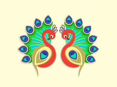 Peacock Illustration design adobe illustrator bird bird illustration graphic art icon illustration india indian ornamental pattern peacock traditional vector