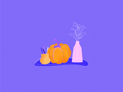 Autumn Mood! adobeillustrator art autumn composition design fall graphic illustration inktober2020 october pumpkin textures vase vectober2020 vector