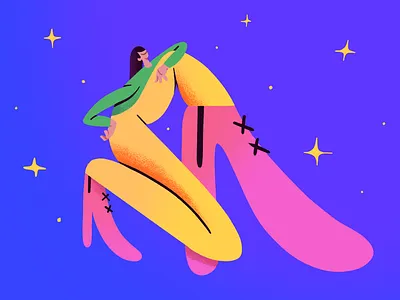 Show-off 2d character illustration pink proud shoes showoff