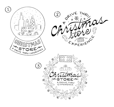 Christmas Store Logos charity chicago christian christmas church city drive through holiday skyline snow globe urban wreath