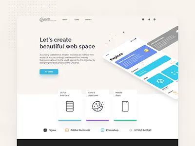 Personal Landing design flat landing landing page personal logo personal project ui ux web