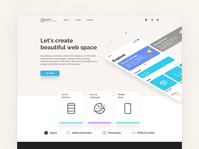 Personal Landing design flat landing landing page personal logo personal project ui ux web