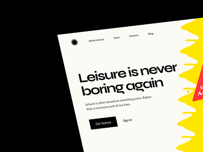 Leisure — Hero Section. brand clean colorful corporate identity design grid hero section illustration landing page layout minimal minimal ui productpage simple ui ux web webdesign