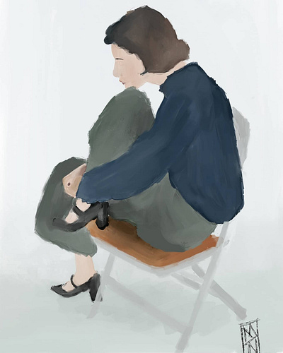 Sitting paint painting procreate woman