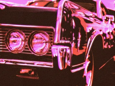 Lowrider 80s cars chrome chrometype design illustration lowrider music pink retro retrowave typography vector