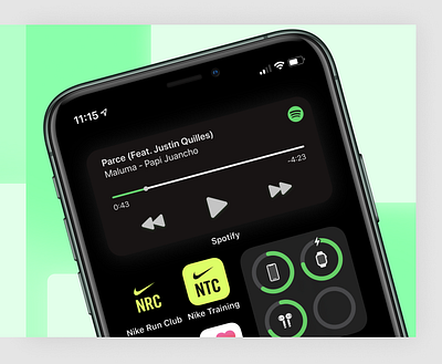 Spotify Widget Player app apple apple widget branding design icon interface ios app iphone widget patterns player player ui spotify spotify cover typography ui ux widget