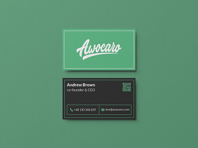 Awocaro - Business Cards for car rental startup branding calligraphy clothing design fashion font free hand lettering identity lettering logo logotype mark packaging script sketches streetwear type typo typography