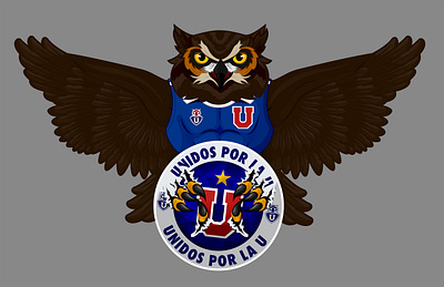 Búho Unidos por la U búho design illustration illustrator logo udechile vector