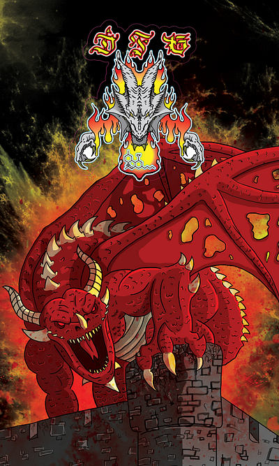 Dragon Roar cartoon dragon fantasy illustration