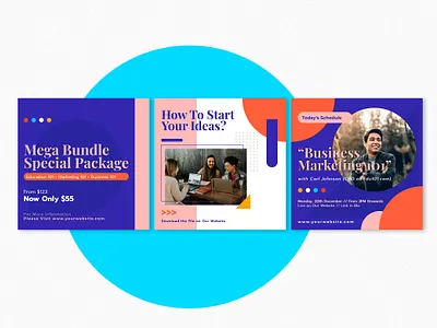 StartNow Education Online Course Instagram Post Puzzle Pack class college design instagram instagram post modern poster seminar social media template workshop